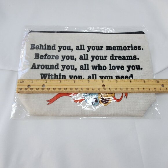 Theater Drama Themed Canvas Cosmetic Pouch "Behind You All Your Memories" - Picture 5 of 5